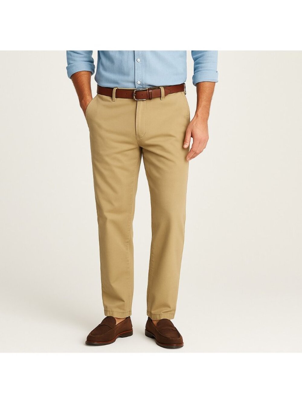 Peter Millar Raleigh Washed Twill Flat Front Pants Men’s 34 Khaki Pima Cotton